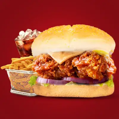 a chicken sandwich and fries